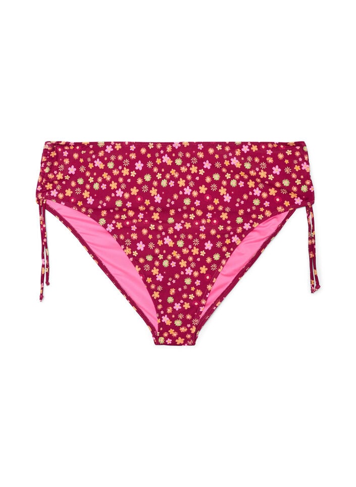 Tai bikini briefs with tie-fastenings and floral print, Red, Packshot image number 0