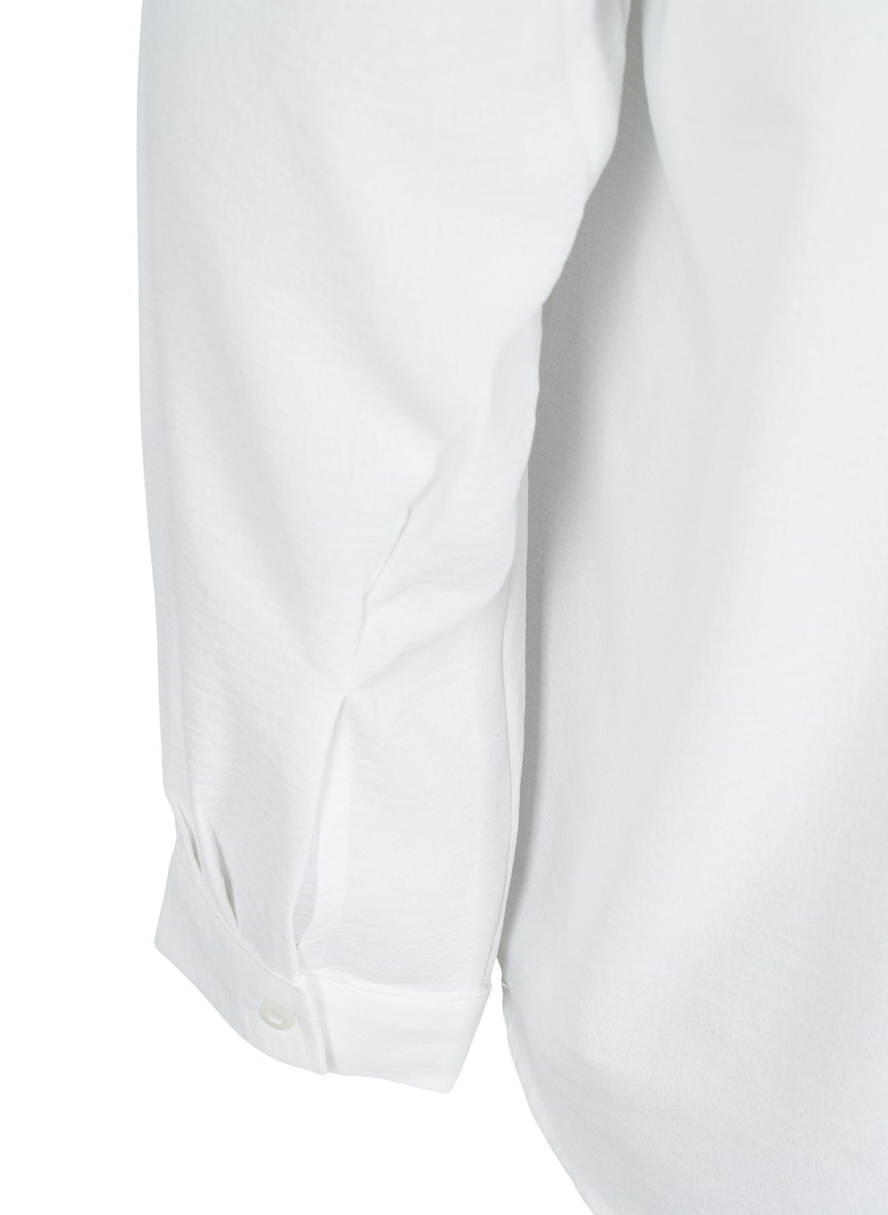 Zizzifashion Long-sleeved shirt blouse with V-neck, Bright White, Packshot image number 3