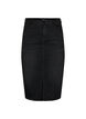 Denim midi skirt with slits, Black, Packshot image number 0