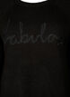 Knitted blouse with embroidered text, Black/Black, Packshot image number 2