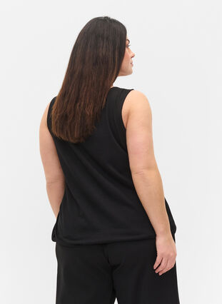 Cotton top with elasticated band in the bottom, Black, Model image number 1
