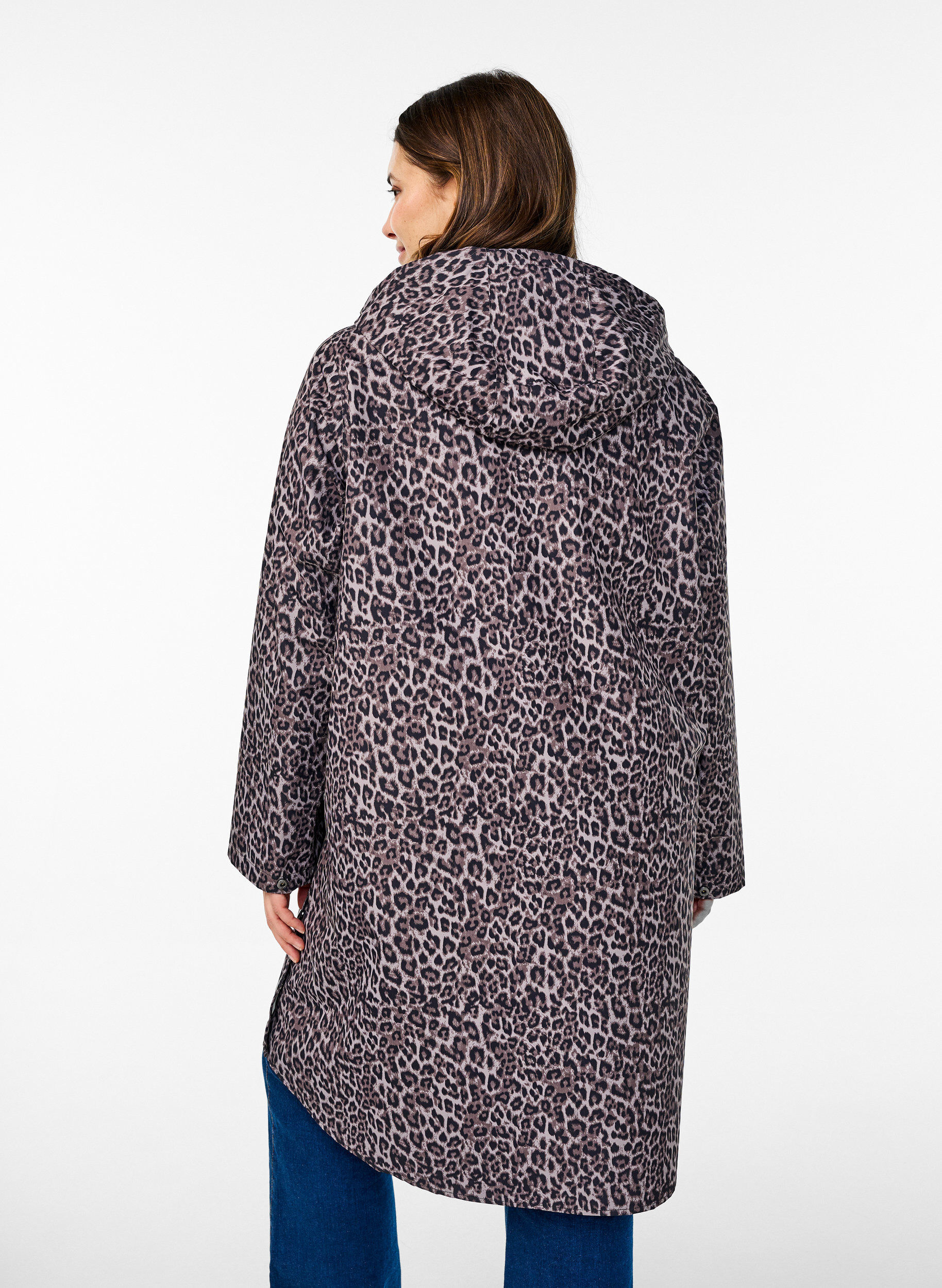 ZizzifashionRain jacket with pockets and hood, Brown, Model image number 2