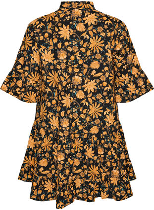 forever 21 orange floral dress Beautiful orange floral dress with a tie at the