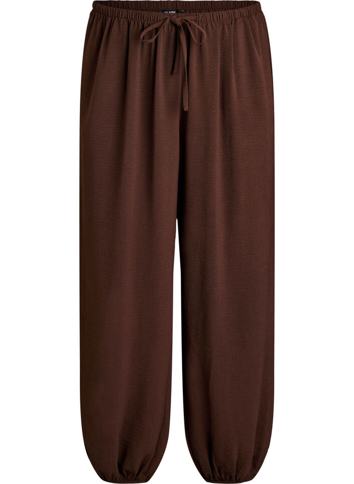 High-waisted balloon trousers, Brown, Packshot image number 0