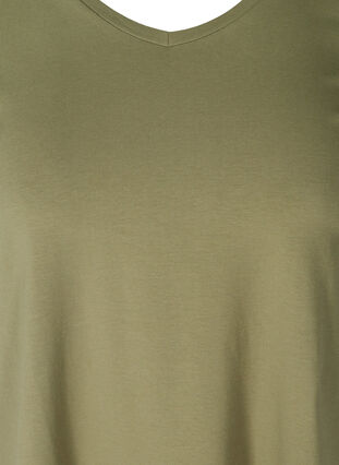 Basic t-shirt with v-neck, Deep Lichen Green, Packshot image number 2