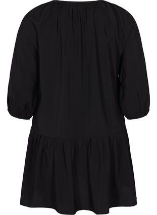 A shape Tunic dress with 3/4 sleeves, Black, Packshot image number 1