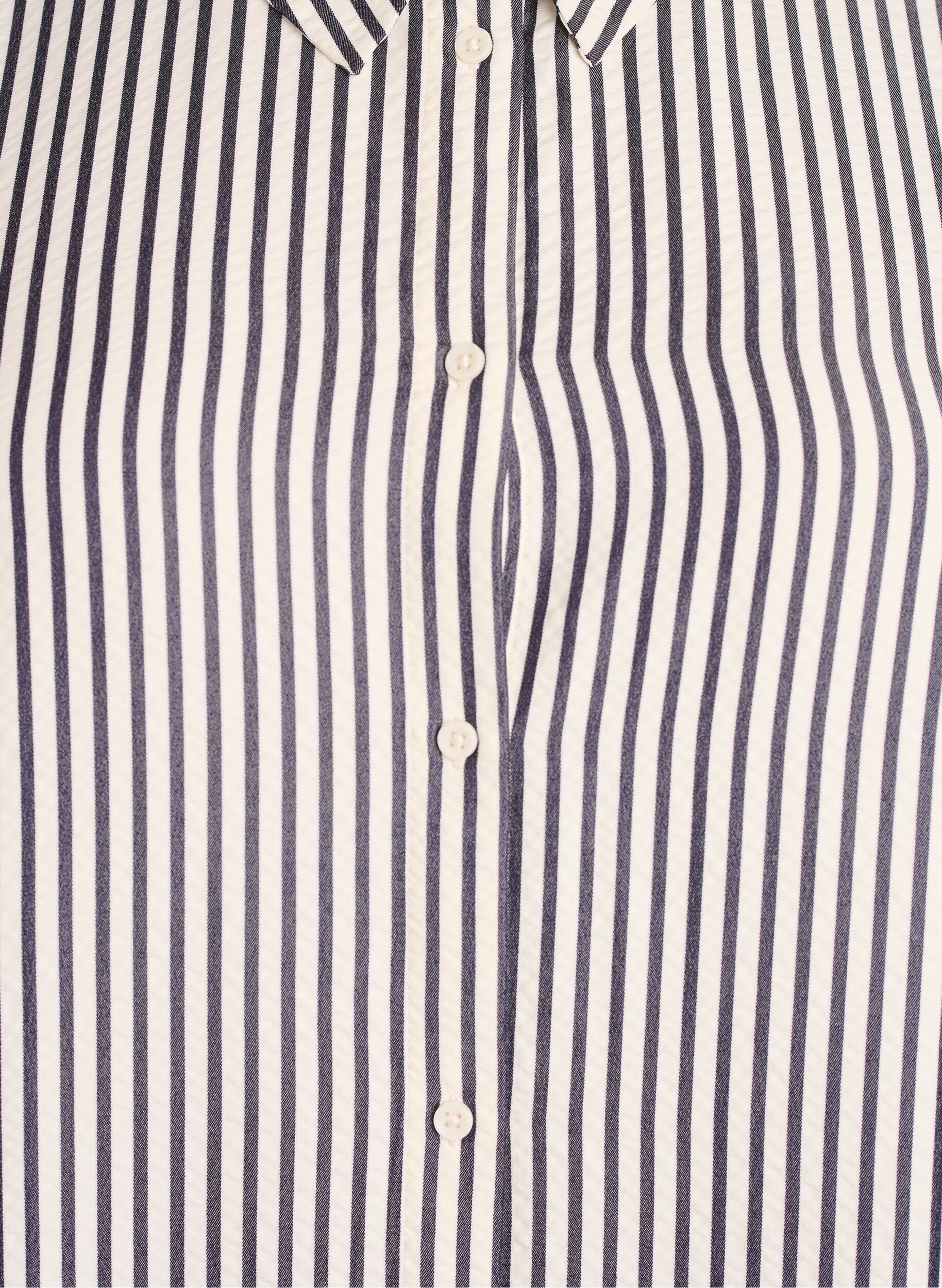 Zizzifashion Long striped shirt with button detail on the back, Black, Packshot image number 2