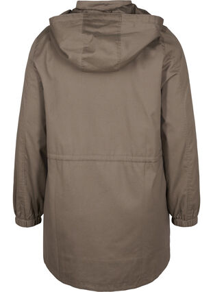 Long parka jacket with a hood and pockets, Bungee Cord , Packshot image number 1