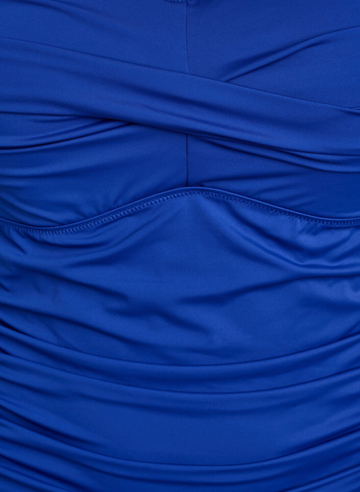 Padded swimsuit with draping, Blue, Packshot image number 2