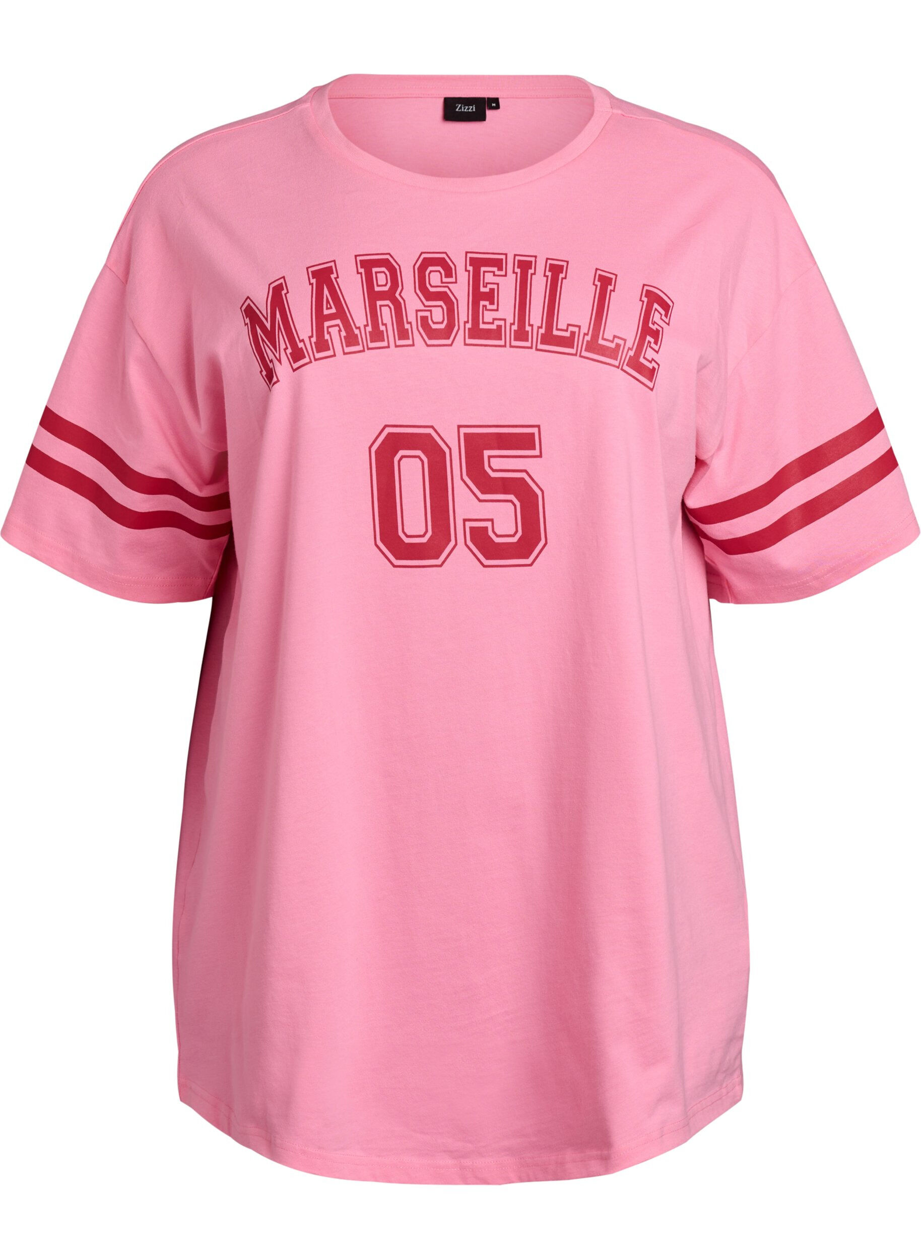 Zizzifashion Sporty oversized college T-shirt, Pink, Packshot image number 0