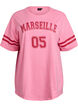Sporty oversized college T-shirt, Pink, Packshot image number 0