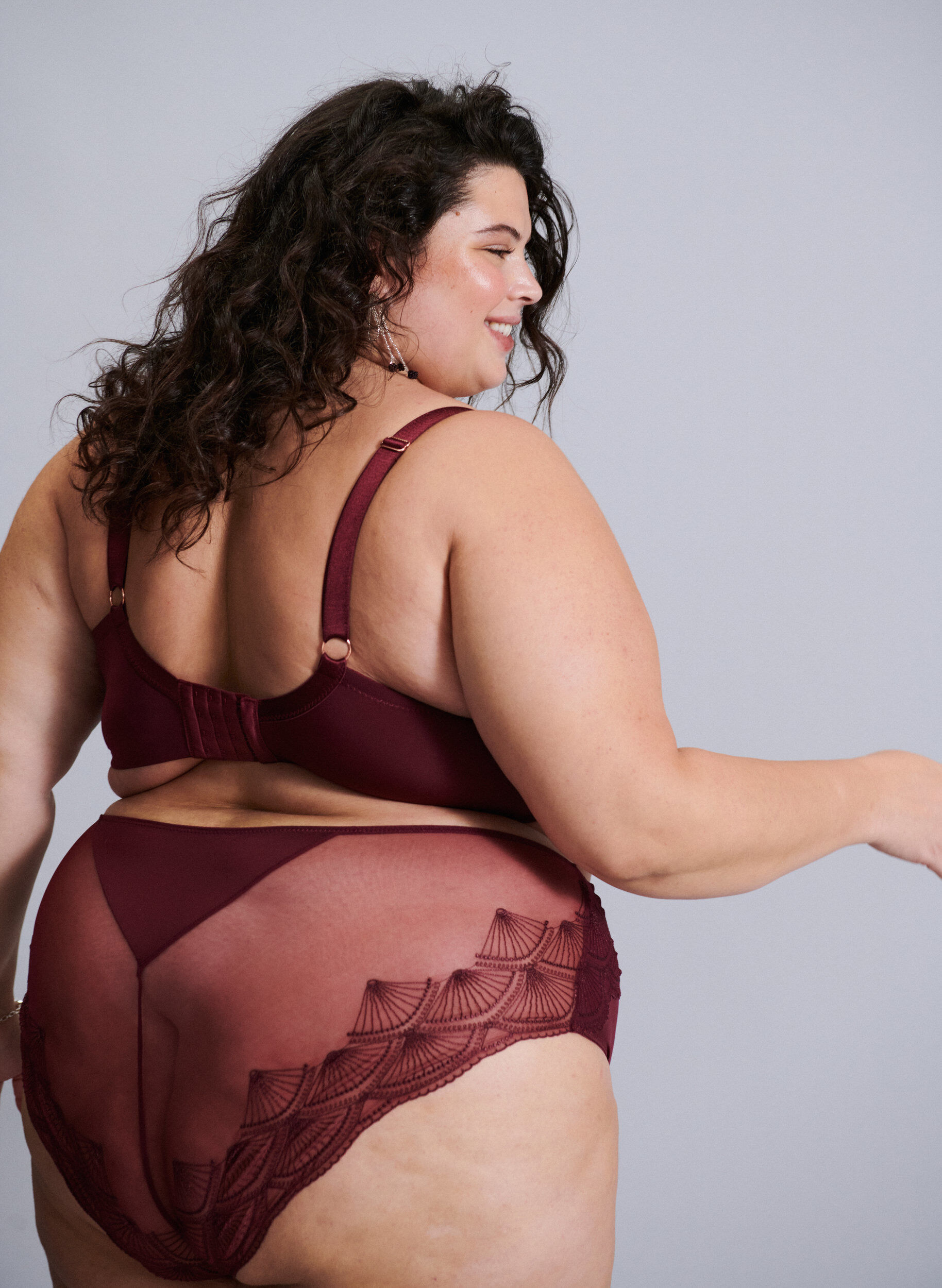 ZizzifashionBriefs with mesh and embroidered lace trims, Red, Image image number 0