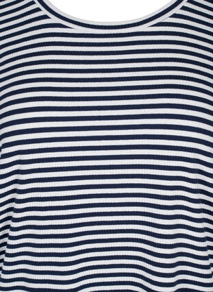 Striped long-sleeved blouse, N. Sky/White Stripe, Packshot image number 2