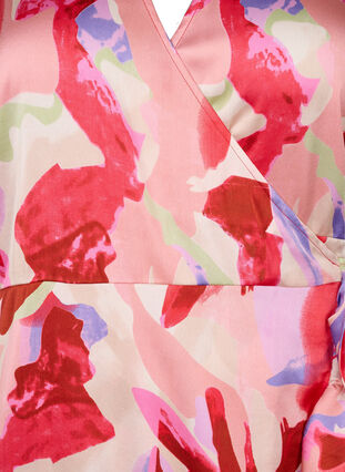 Satin wrap dress with print, Geranium Graphic AOP, Packshot image number 2