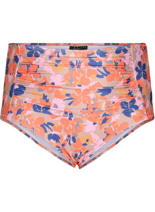 Extra high-waisted bikini bottom with print, Retro Flower, Packshot image number 0