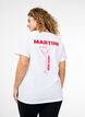 T-shirt with print details on the front and back, White, Model image number 0