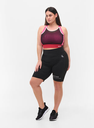 Sports bra with mesh, Fuchsia Purple, Model image number 3