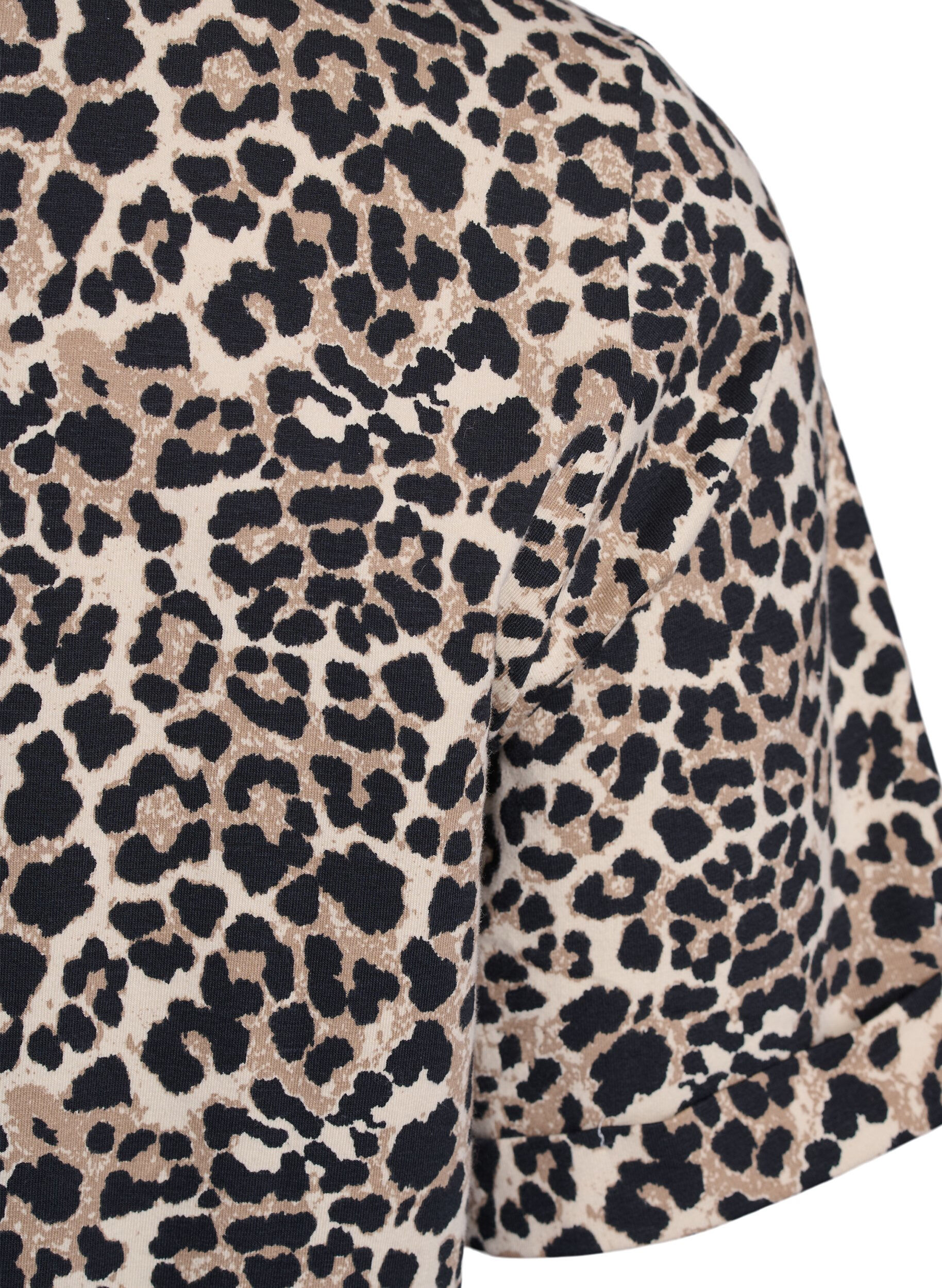 Zizzifashion T-shirt with round neck and all-over print, Brown, Packshot image number 3