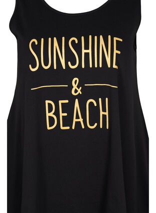 Cotton top with rounded neckline, Black SUNSHINE BEACH, Packshot image number 2
