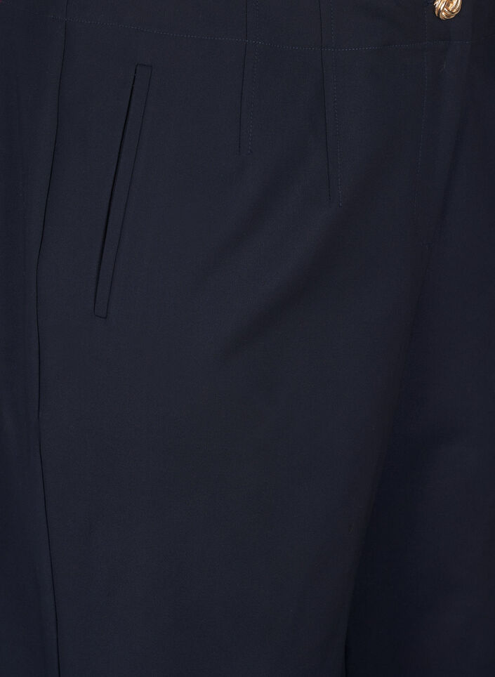 Straight fit trousers with a high waist, Blue, Packshot image number 2