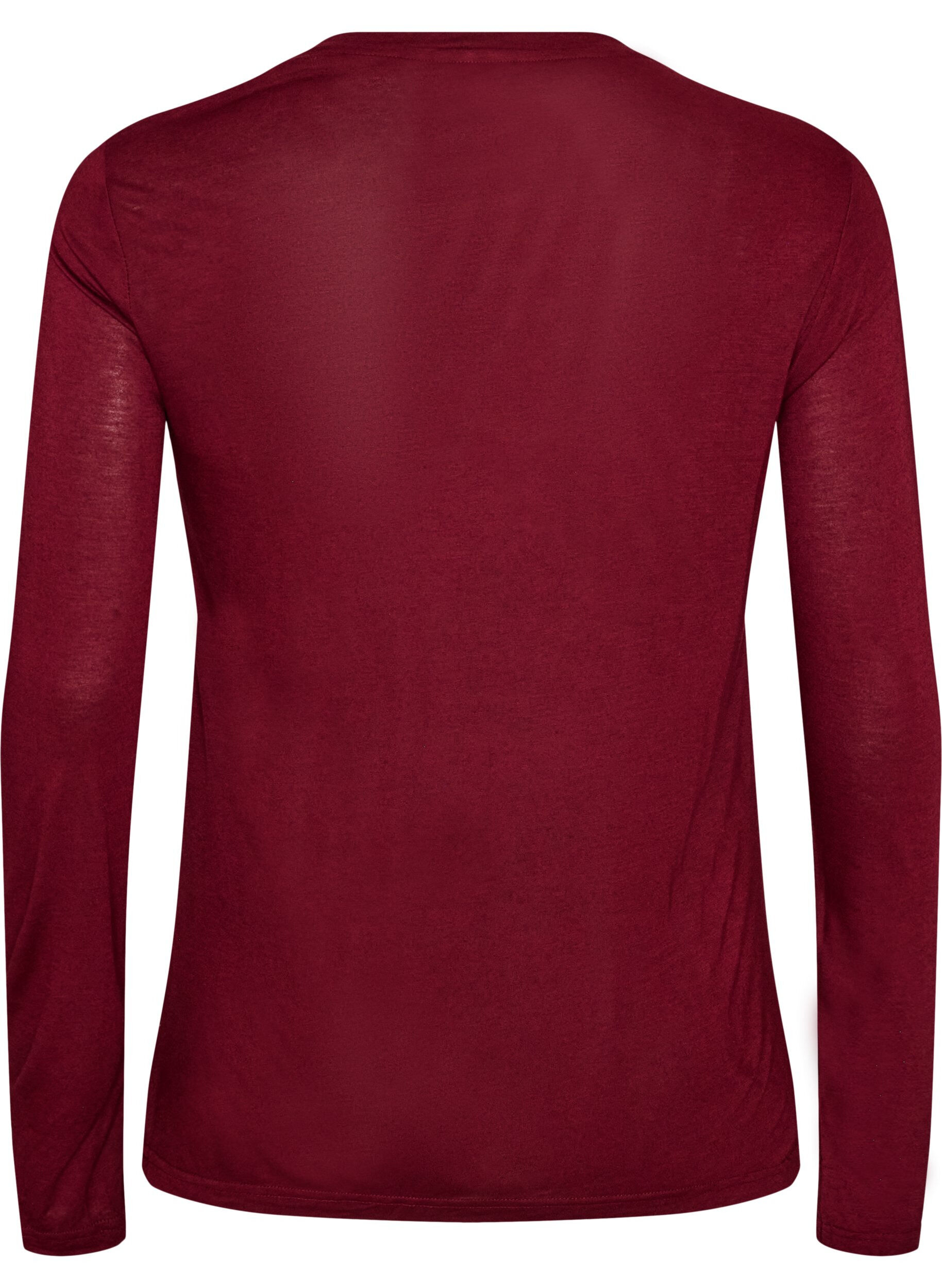 ZizzifashionLong-sleeved blouse in wool and viscose, Red, Packshot image number 1
