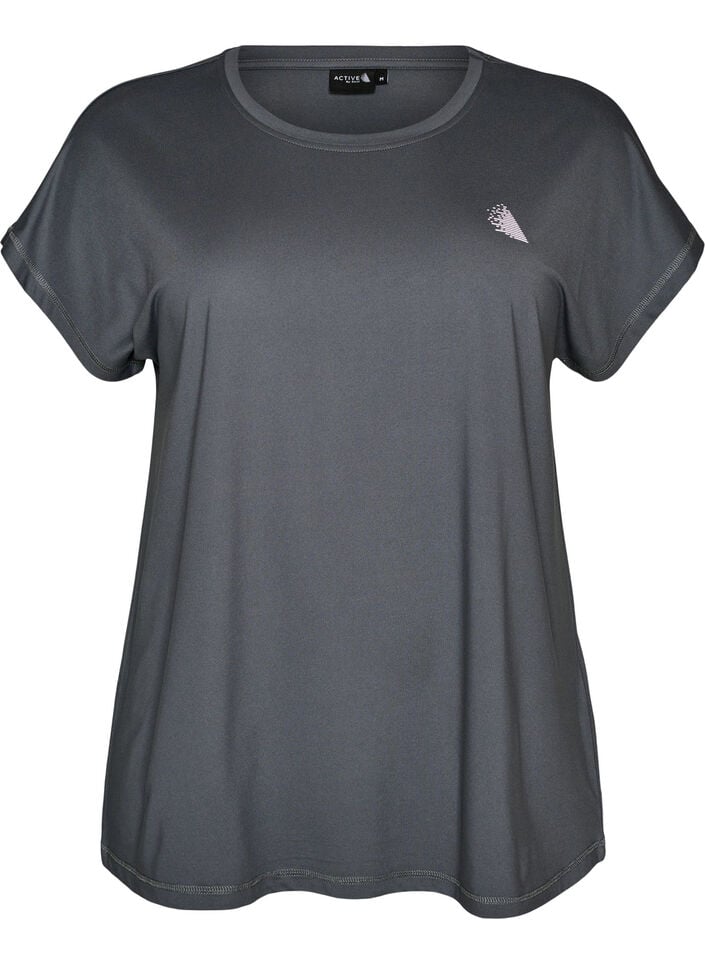 Solid-coloured training T-shirt, Grey, Packshot image number 0