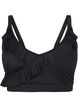 Bikini top with ruffles and removable pads, Black, Packshot image number 0