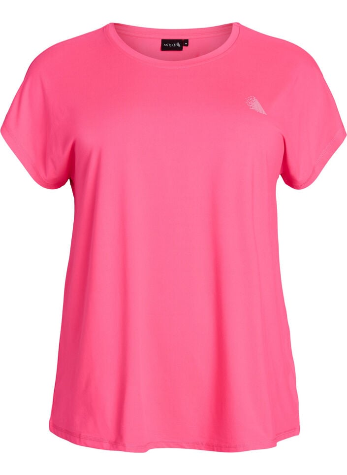 Solid-coloured training T-shirt, Pink, Packshot image number 0