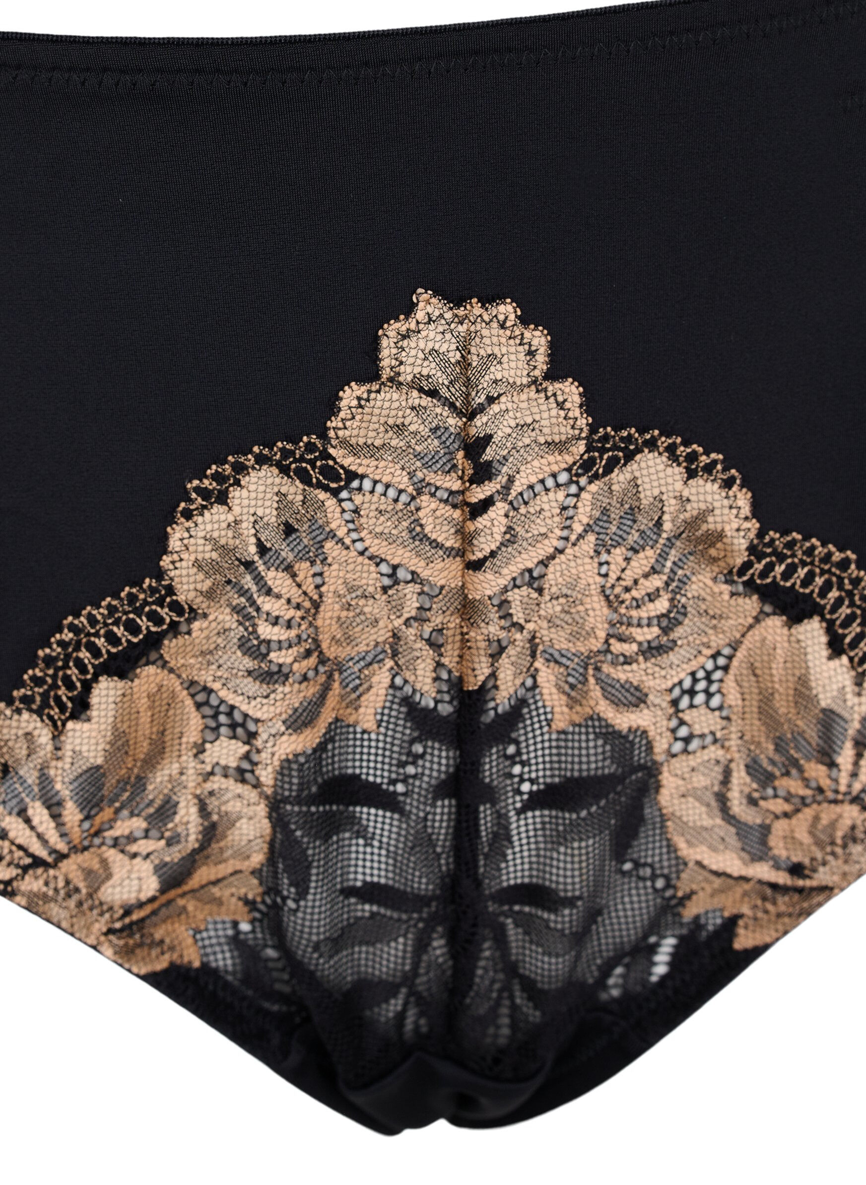 Zizzifashion Tai briefs with lace, Black, Packshot image number 2