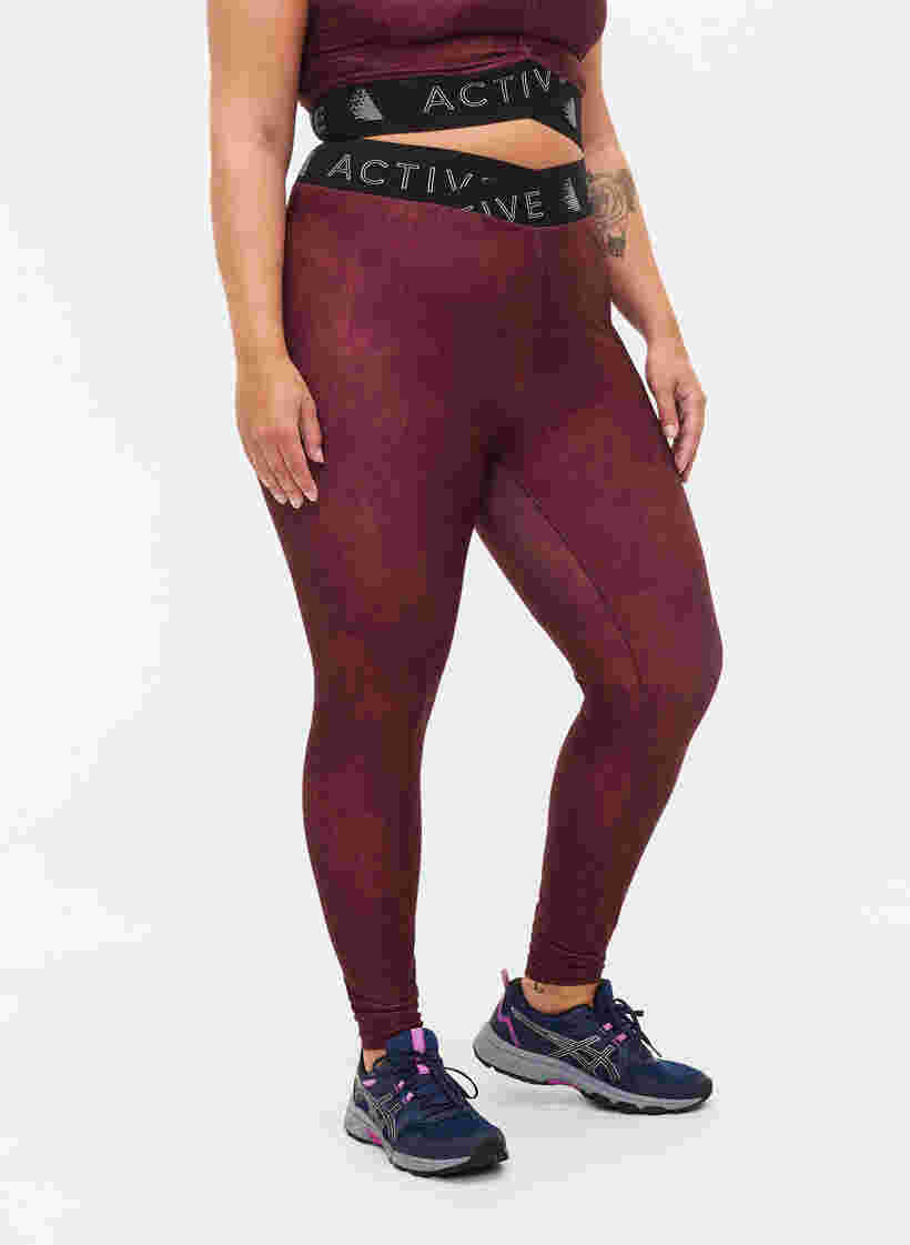 Printed training tights with 7/8 length, Dot AOP, Model image number 2