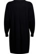 Knitted dress with a round neck and knitted pattern, Black, Packshot image number 1