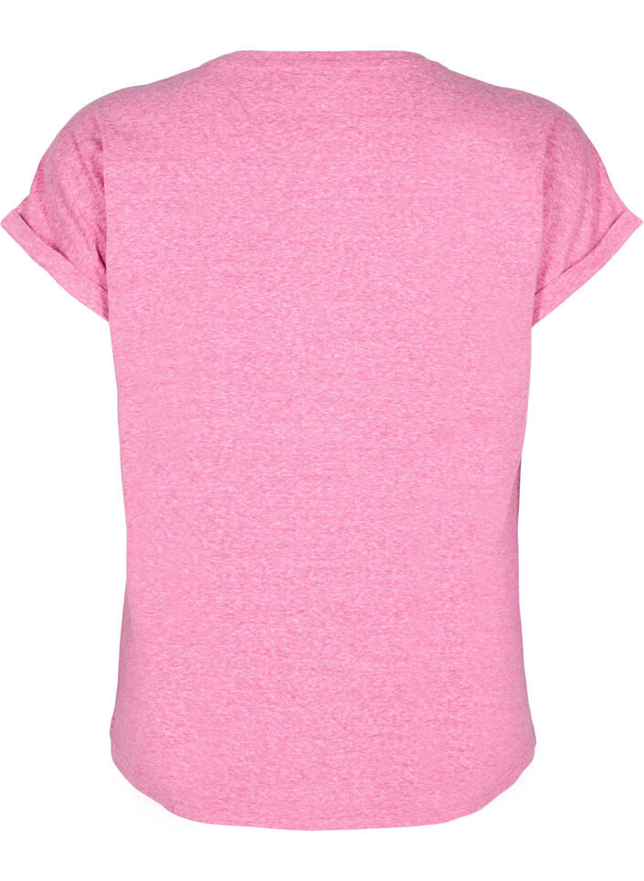 Melange T-shirt with short sleeves, Rose, Packshot image number 1