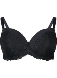 Moulded underwire lace bra
