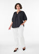 Shirt blouse with button fastening and tie-belt, Black, Model image number 1