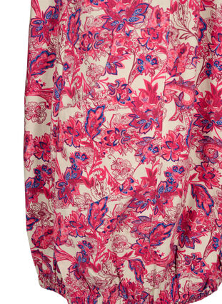Short-sleeved, printed cotton dress, Raspberry S. Paisley, Packshot image number 3