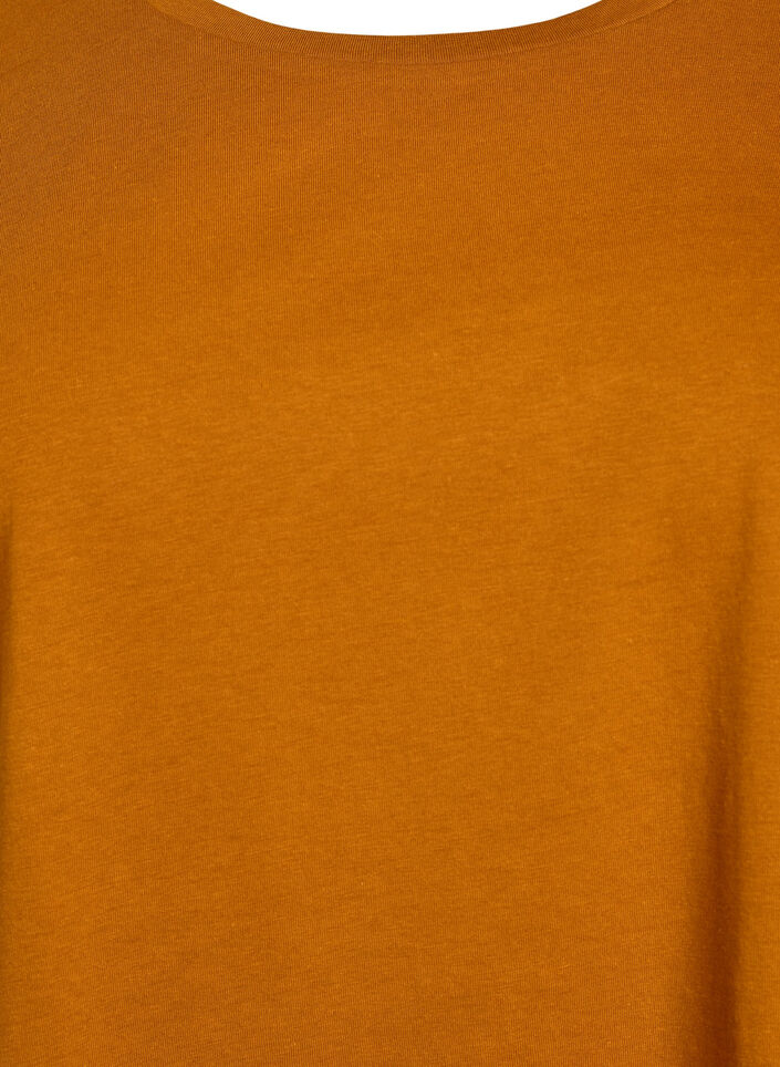 Short-sleeved cotton blend t-shirt, Orange, Packshot image number 2