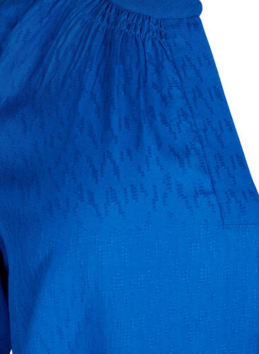 Short-sleeved viscose blouse with v-neck, Princess Blue, Packshot image number 3