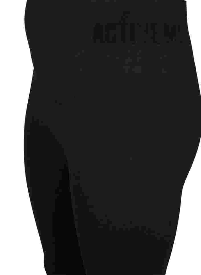 Workout leggings with ribbed structure, Black, Packshot image number 2
