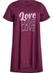 Short-sleeved nightgown in organic cotton, Dark Bordeaux, Packshot image number 0