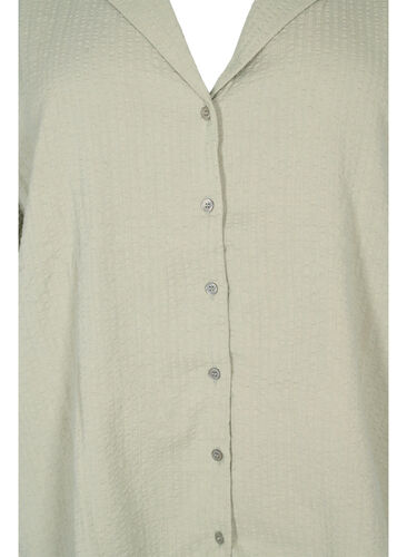 Cotton shirt with structured fit, Seagrass , Packshot image number 2