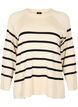 Striped Viscose Sweater, Sandshell/Black S., Packshot image number 0