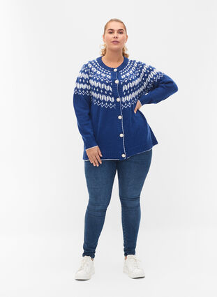 Patterned knit cardigan with wool, Surf the web, Model image number 2