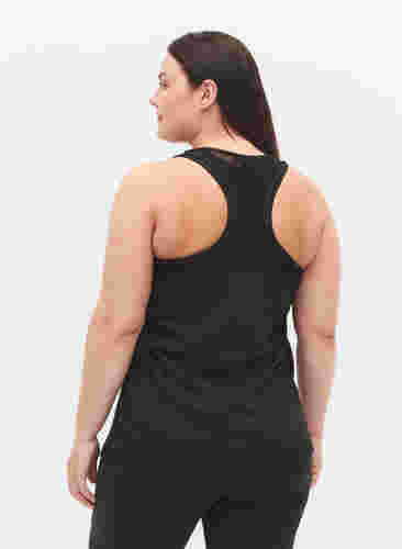 Mesh workout top with racer back, Black, Model image number 1