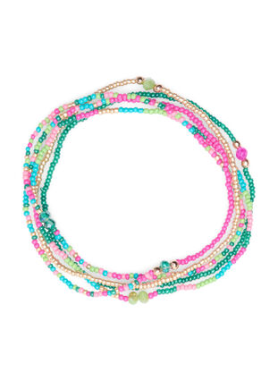 5-pack pearl bracelets, Hot Pink/Green Mix, Packshot image number 0