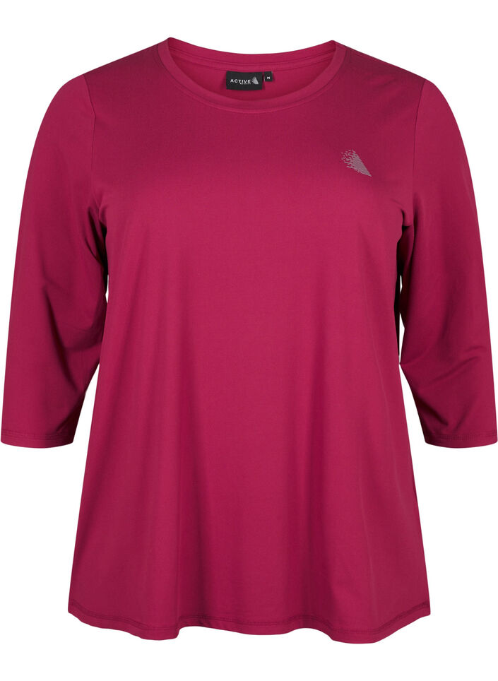 Sports top with 3/4 sleeves, Red, Packshot image number 0