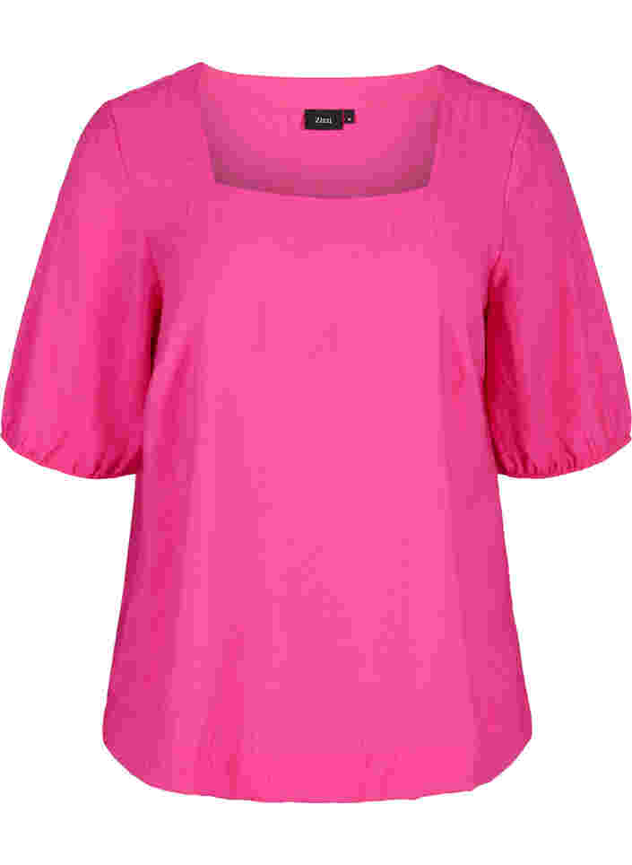 Balloon sleeve blouse, Fuchsia Purple, Packshot image number 0