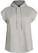 Hooded sweat vest with shoulder padding, Grey, Packshot image number 0
