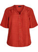 V-neck shirt blouse with short sleeves, Red, Packshot image number 0