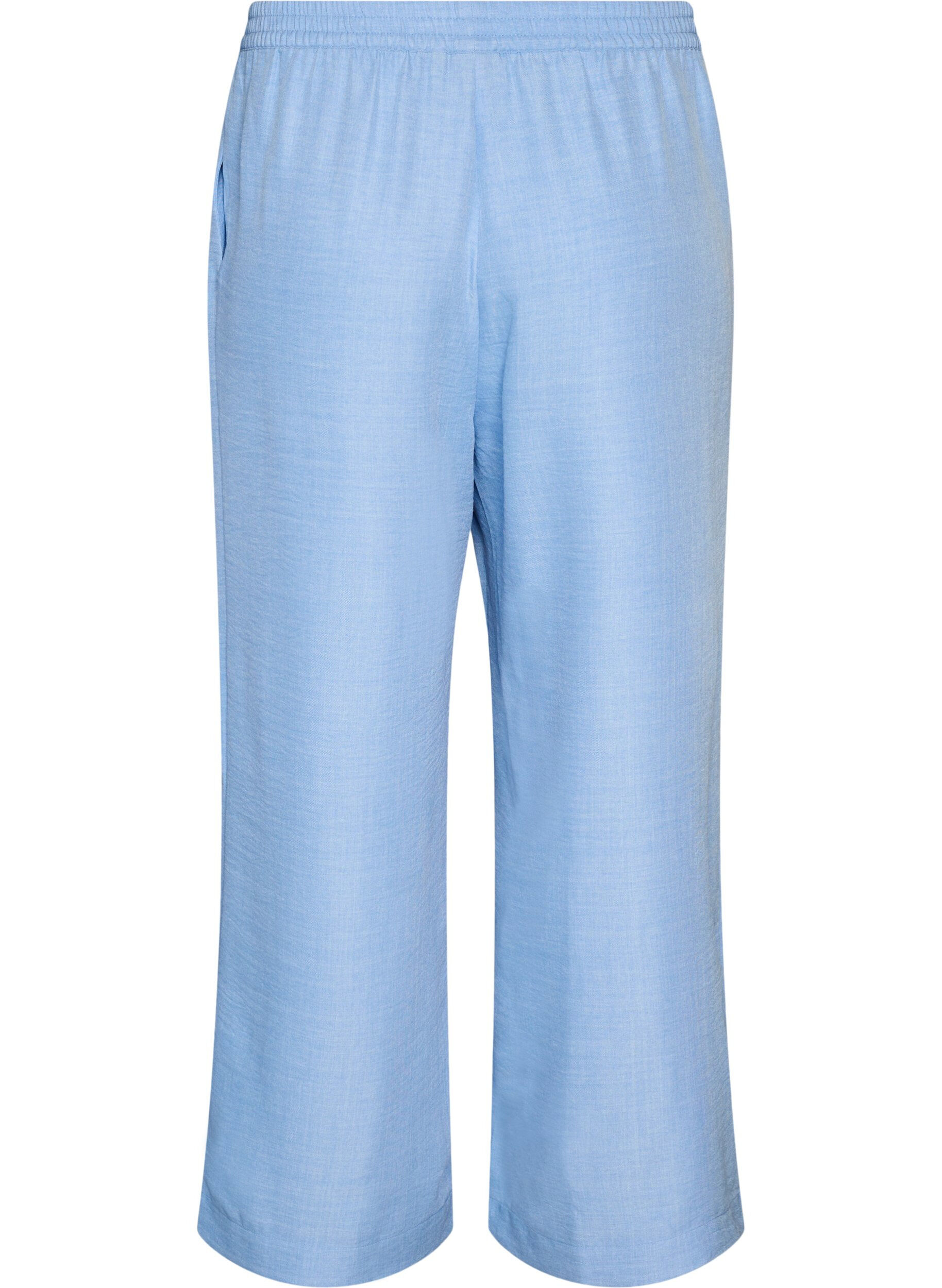 ZizzifashionLoose trousers with elasticated waistband and pockets, Light Blue, Packshot image number 1