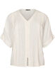 Viscose blouse with crochet trim and buttons, Vanilla, Packshot image number 0
